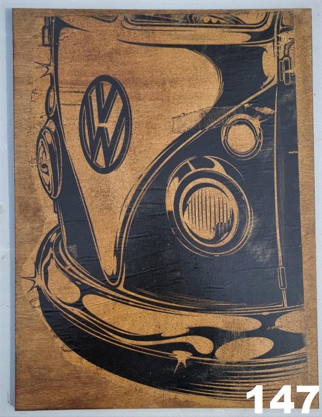 Vw T1 poza din lemn - casă & stil de viață - accesorii pentru decorat casa - picturi murale - artă de perete din lemn - Artynos.ro