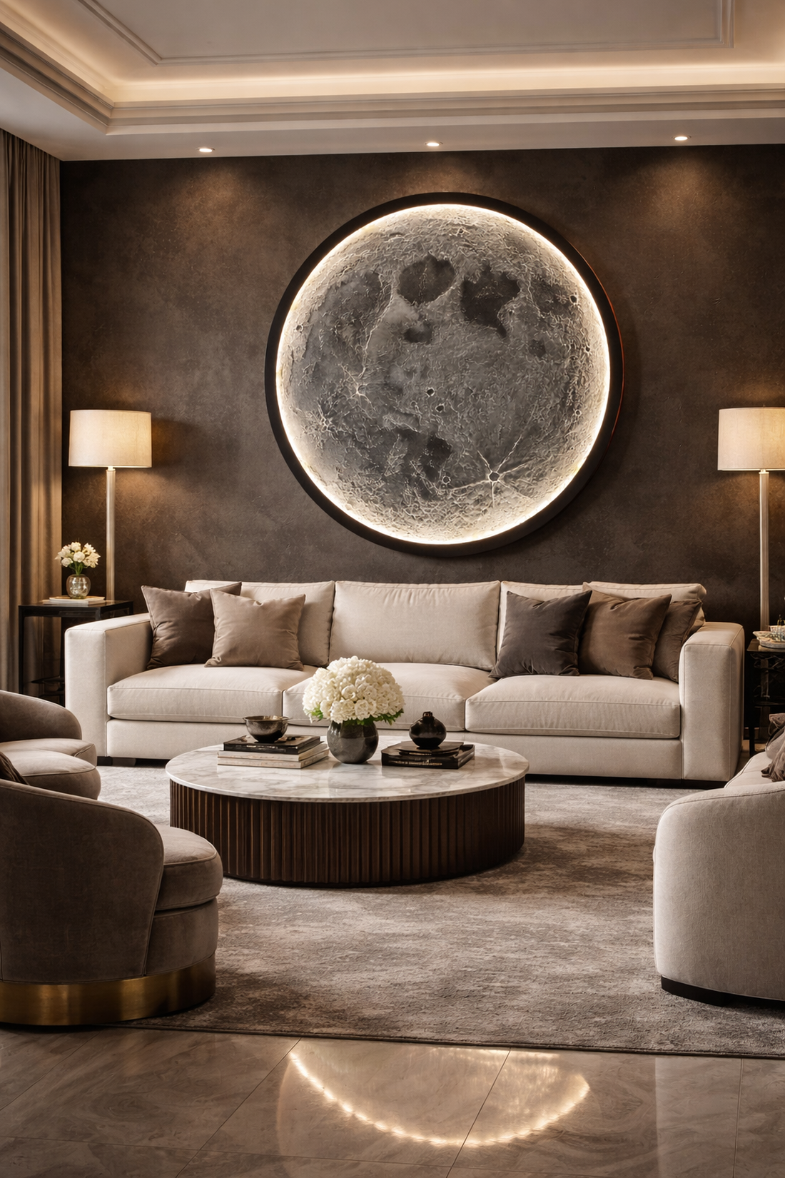 Tablou decorativ Luna LED 111 cm � handmade �  artă modernă - casă & stil de viață - lămpi și corpuri de iluminat - tablouri cu leduri - Artynos.ro