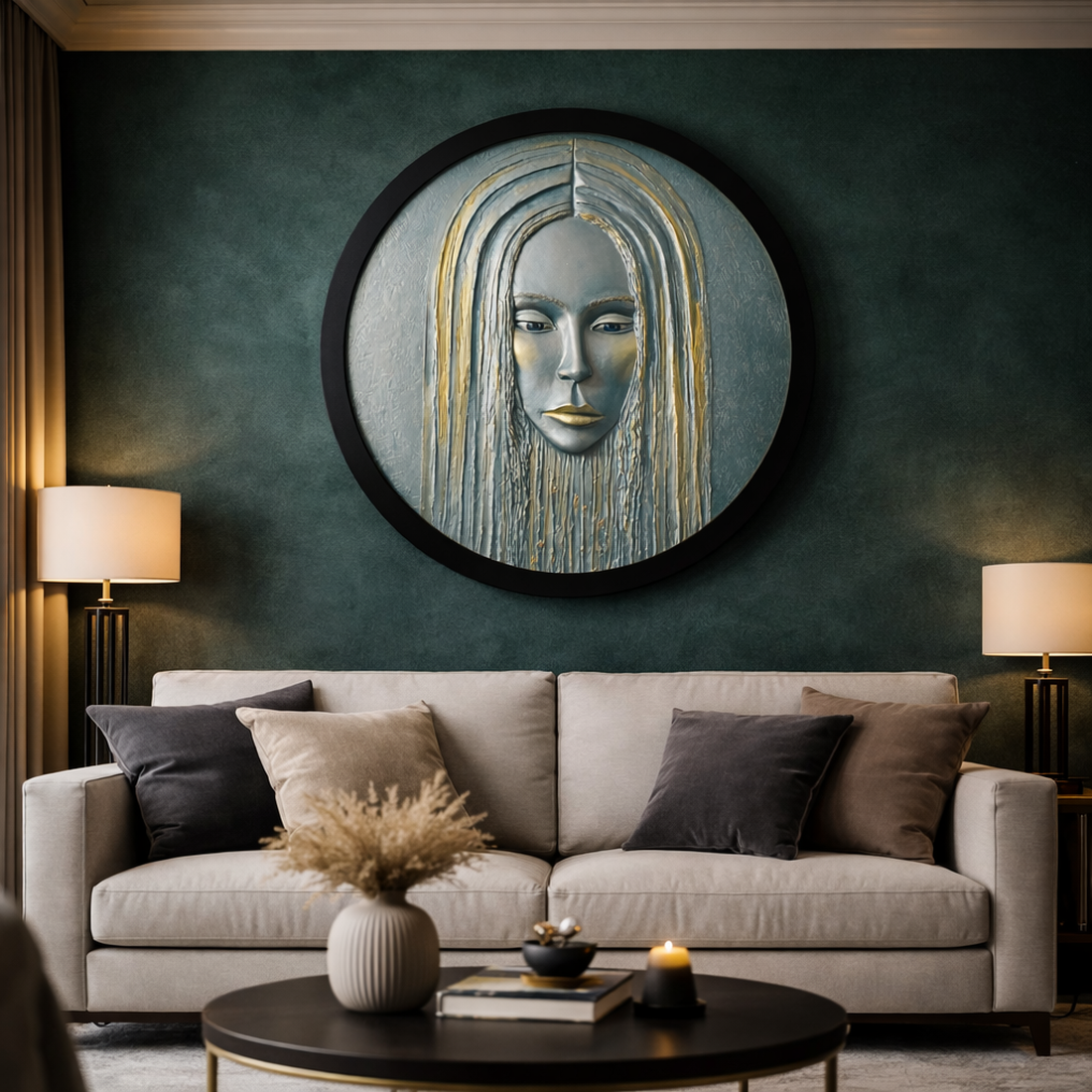 Tablou artistic Tăcerea Aurului � lucrare originală handmade � 102 cm - casă & stil de viață - lămpi și corpuri de iluminat - tablouri cu leduri - Artynos.ro