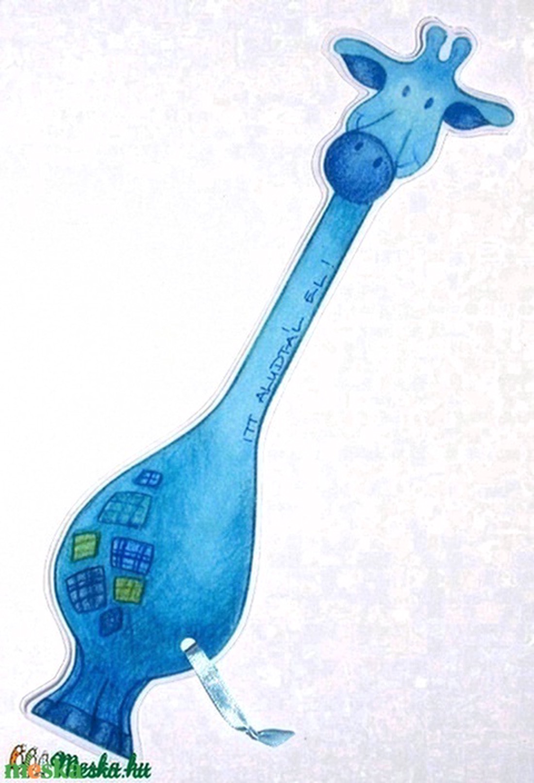 Semn de carte girafă albastră -  - Artynos.ro