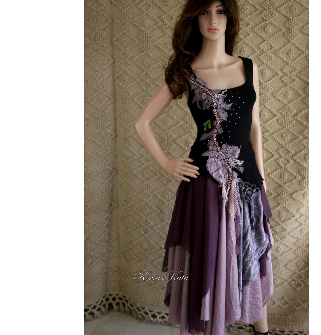 LYRA - ruha de design artsy - îmbrăcăminte și modă - haine damă - rochie, dintr-o bucată - Artynos.ro