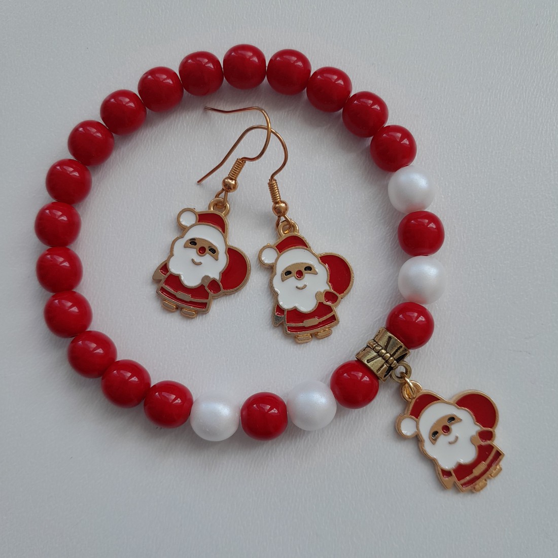 Set de bijuterii Santa Claus - brățară, cercei -  - Artynos.ro