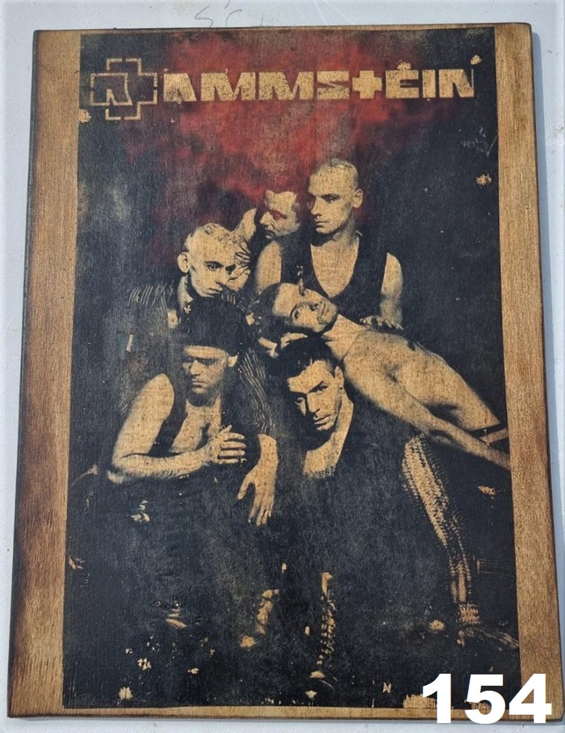 Rammstein placat din lemn - casă & stil de viață - accesorii pentru decorat casa - picturi murale - artă de perete din lemn - Artynos.ro