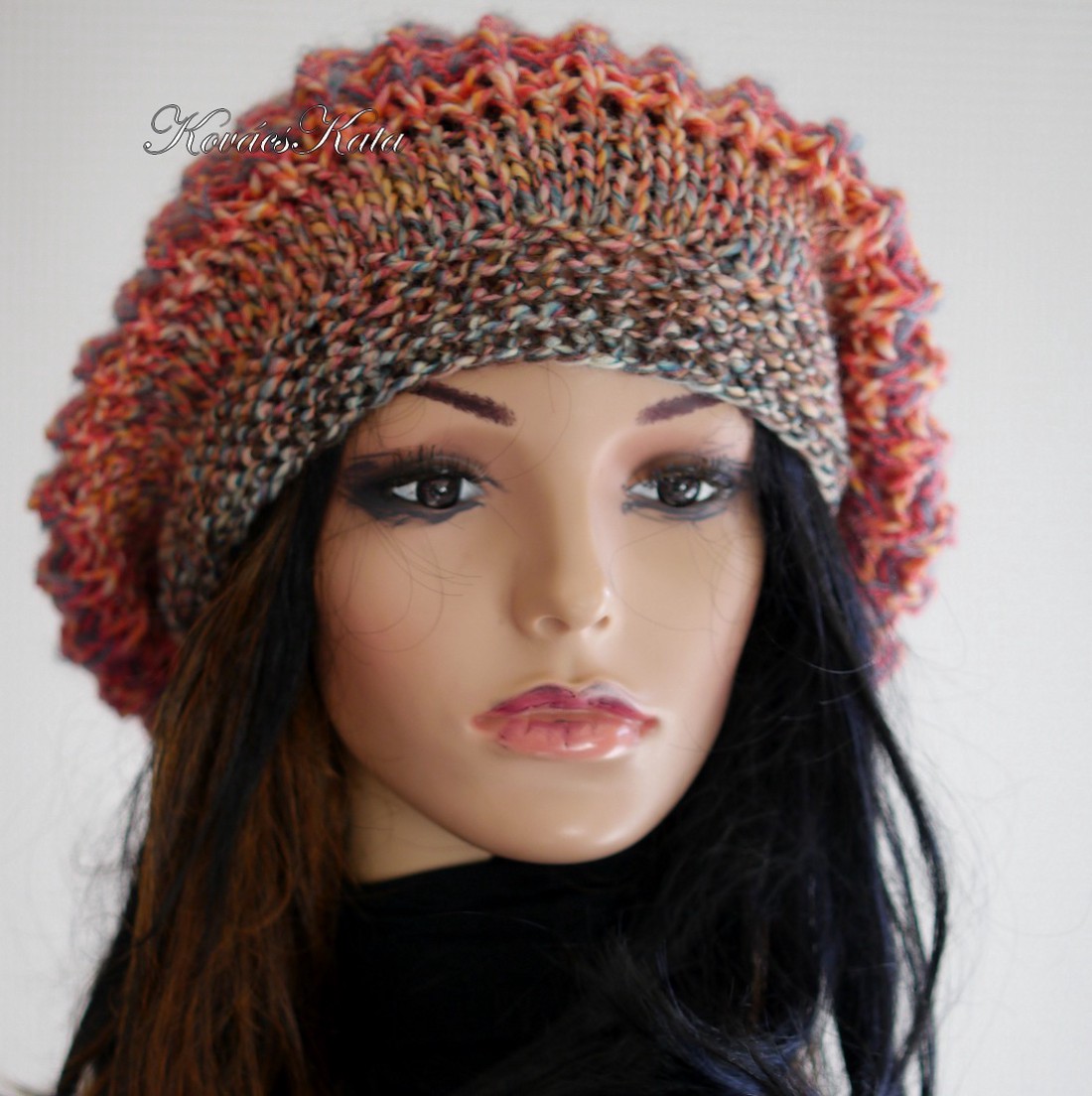 BORBÁLA / TUNDRA-LUX - pălărie de iarnă tricotată manual din lână moale, beretă - îmbrăcăminte și modă - eșarfe, pălării, fularuri - căciulă - Artynos.ro