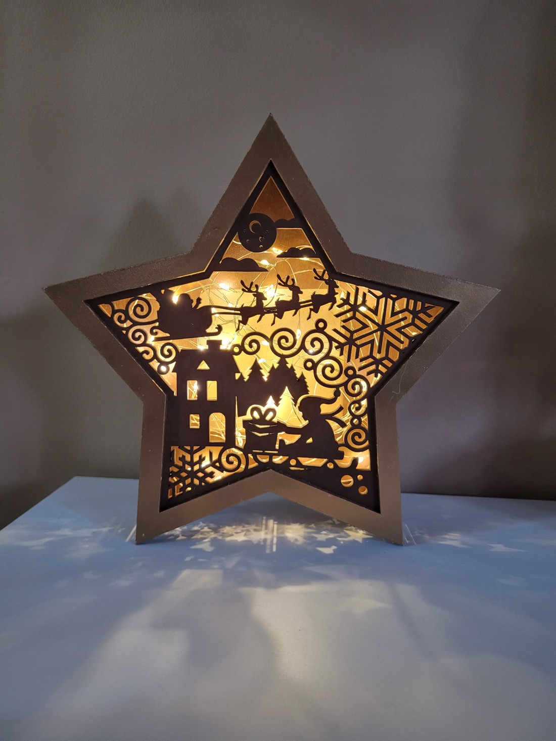 Ornament led în formă de stea - crăciun - decorațiuni de crăciun de casă - luminițe de crăciun - Artynos.ro
