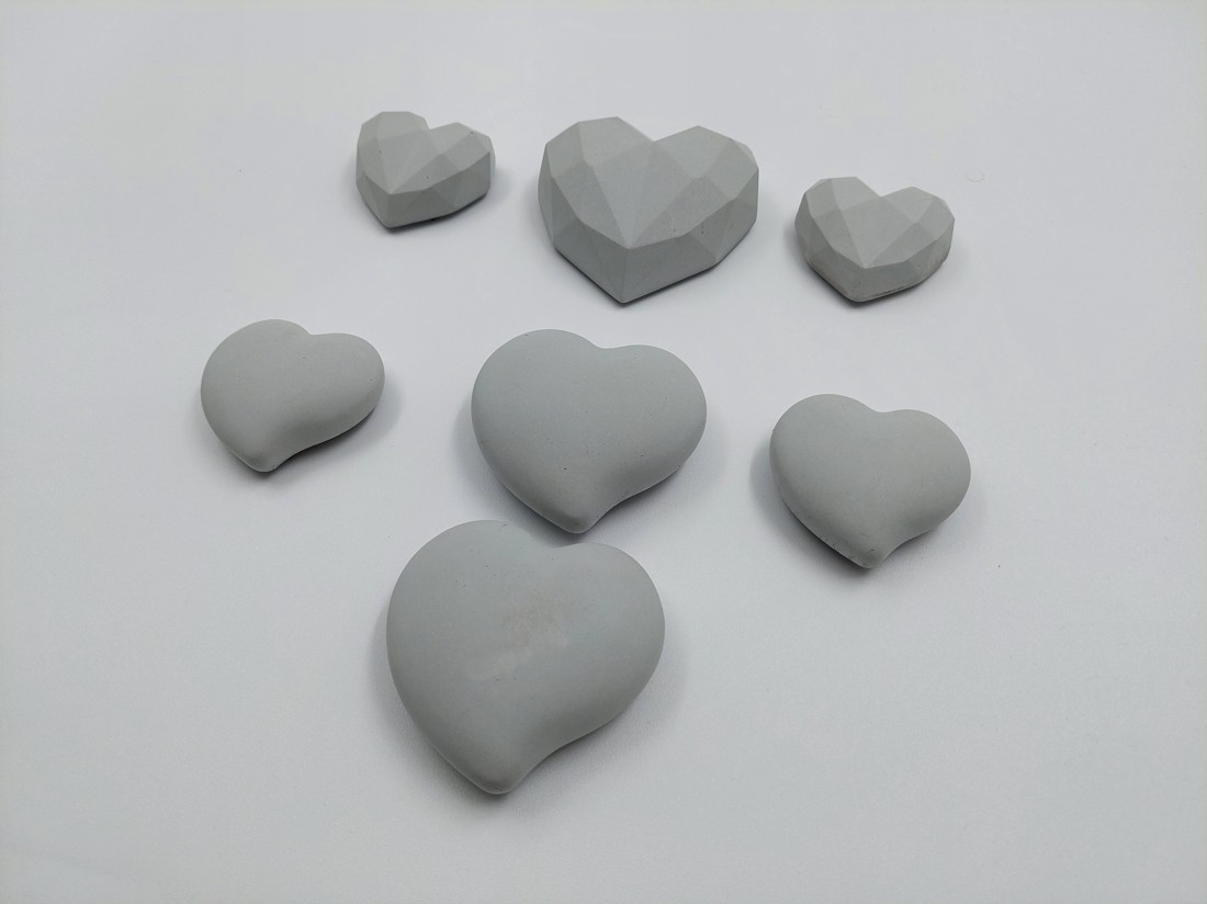 Beton Material cardiac colorat în gri, magnet de răcire -  - Artynos.ro