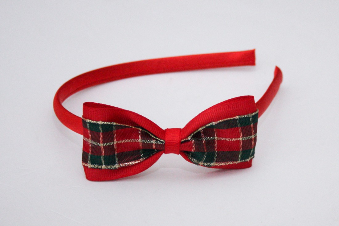 Masnis bentiță de păr bentiță de păr pentru Crăciun - Red plaid -  - Artynos.ro