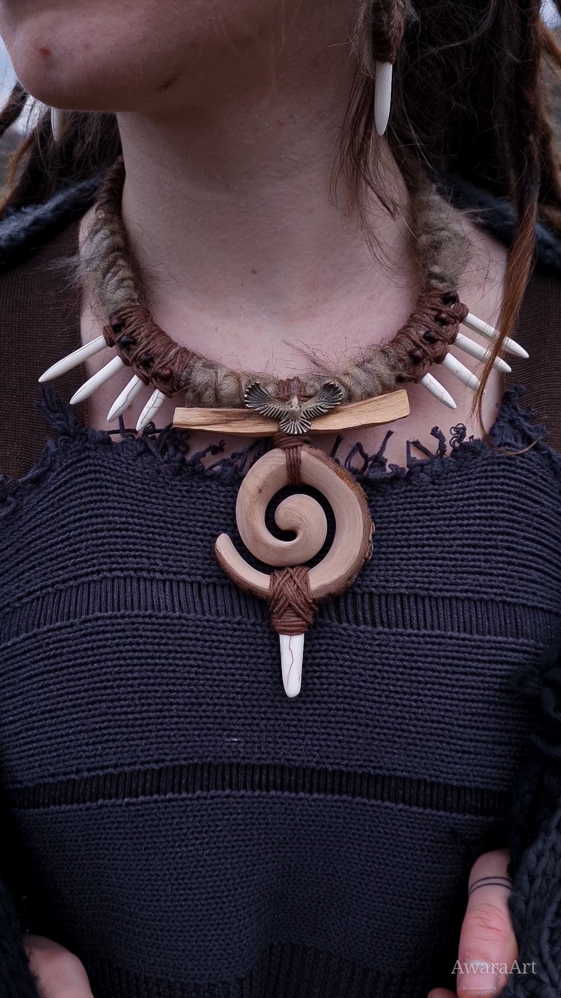 Set de bijuterii talisman nomad în spirală - bijuterii - coliere - coliere din pietre semiprețioase - Artynos.ro