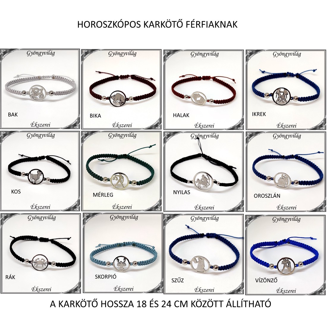 Bijuterii-brățări: Brățară Makramé SK-M 41 din oțel inoxidabil, horoscop, în mai multe culori -  - Artynos.ro