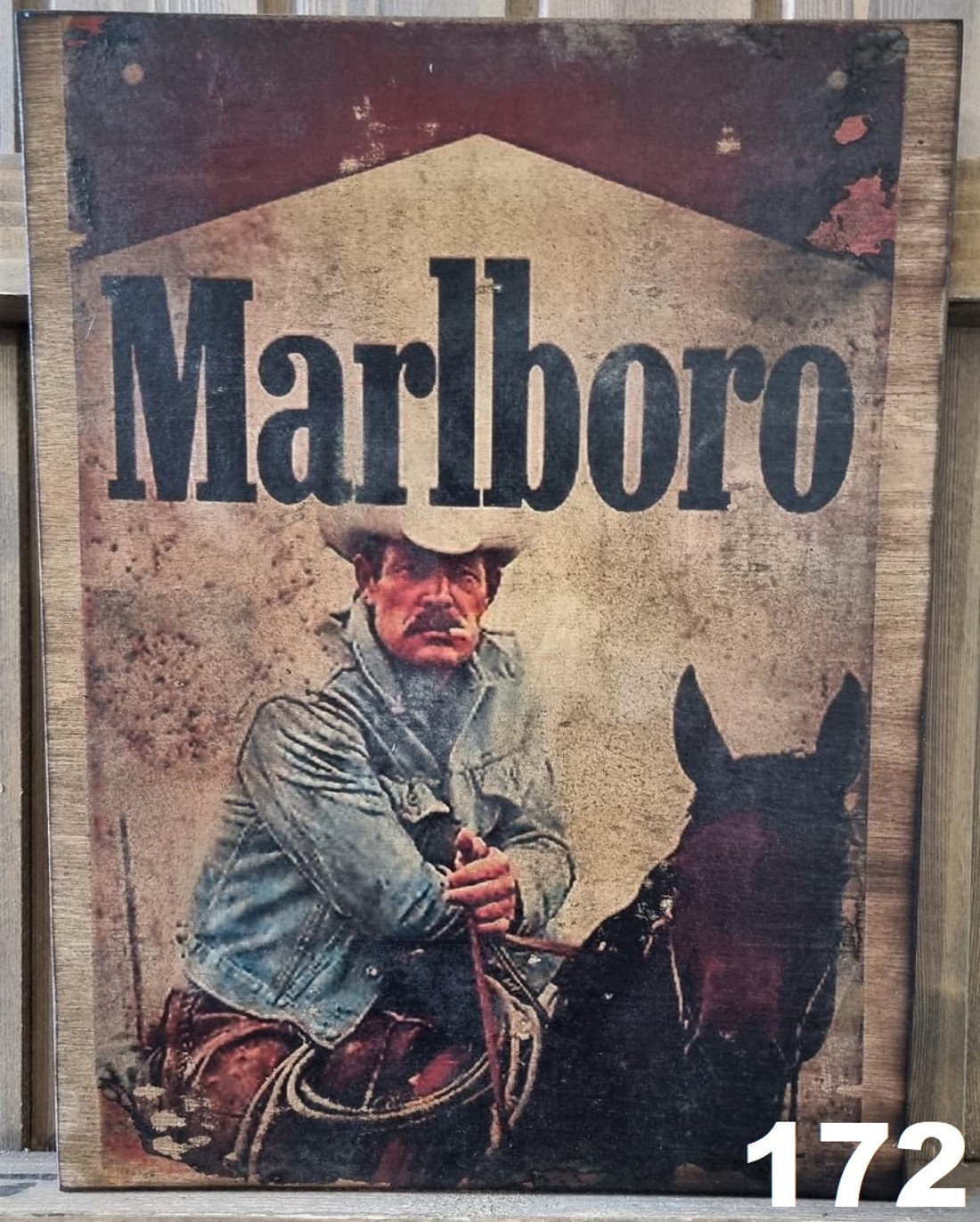 Marlboro poza din lemn - casă & stil de viață - accesorii pentru decorat casa - picturi murale - artă de perete din lemn - Artynos.ro