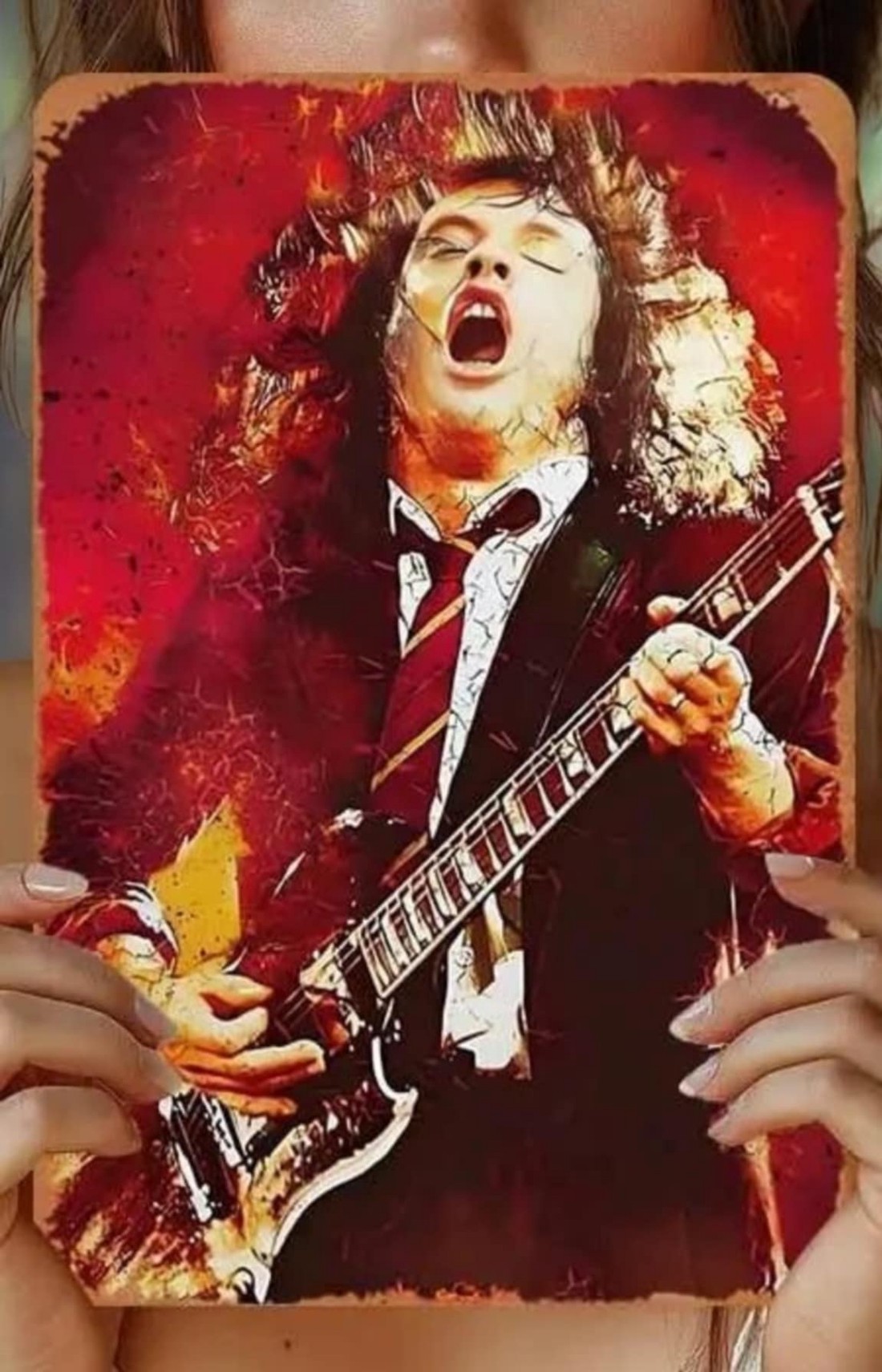 Retro AC Dc Angus Young placă de metal - casă & stil de viață - accesorii pentru decorat casa - decorațiuni de geam și decorațiuni de ușă  - semne de ușă - Artynos.ro
