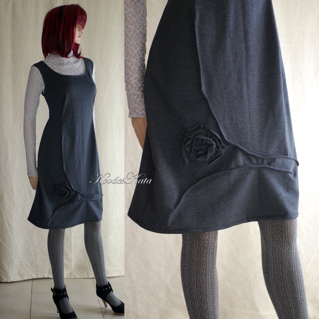 LIANA - rochie șorț design - îmbrăcăminte și modă - haine damă - rochie, dintr-o bucată - Artynos.ro