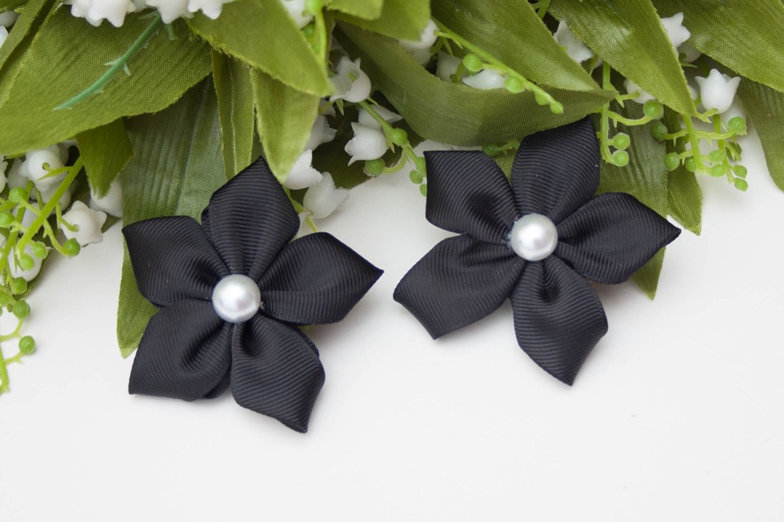 Clemă de păr în formă de floare - Negru - îmbrăcăminte și modă - accesorii păr - clemă de păr și ac de păr - Artynos.ro