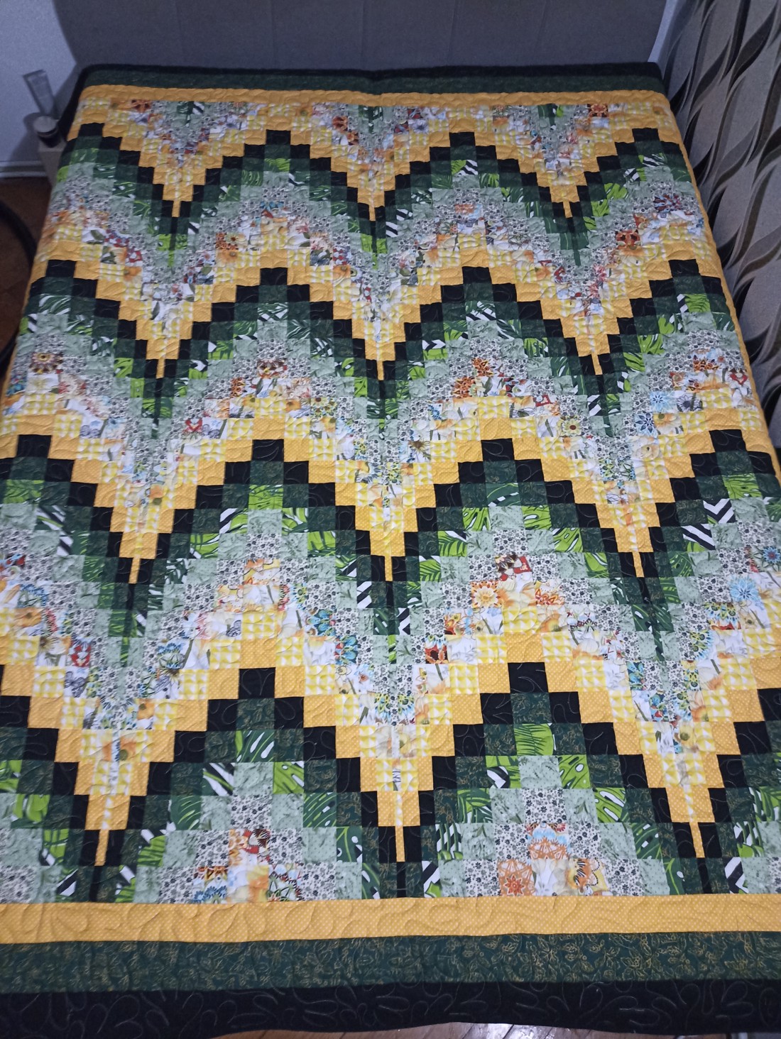 Cuvertură Bargello patchwork, cuvertură de pat. -  - Artynos.ro