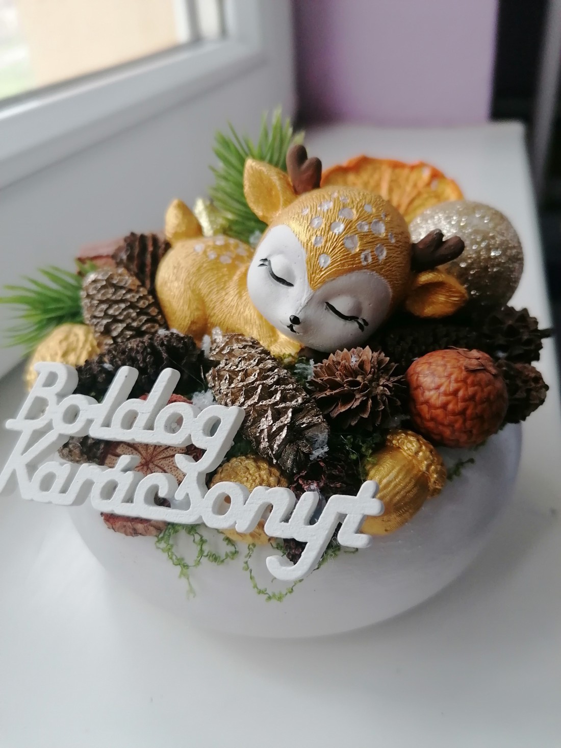 Decor de masă de Crăciun cu cerb - crăciun - decorațiuni de crăciun de casă - decor pentru masă de crăciun - Artynos.ro