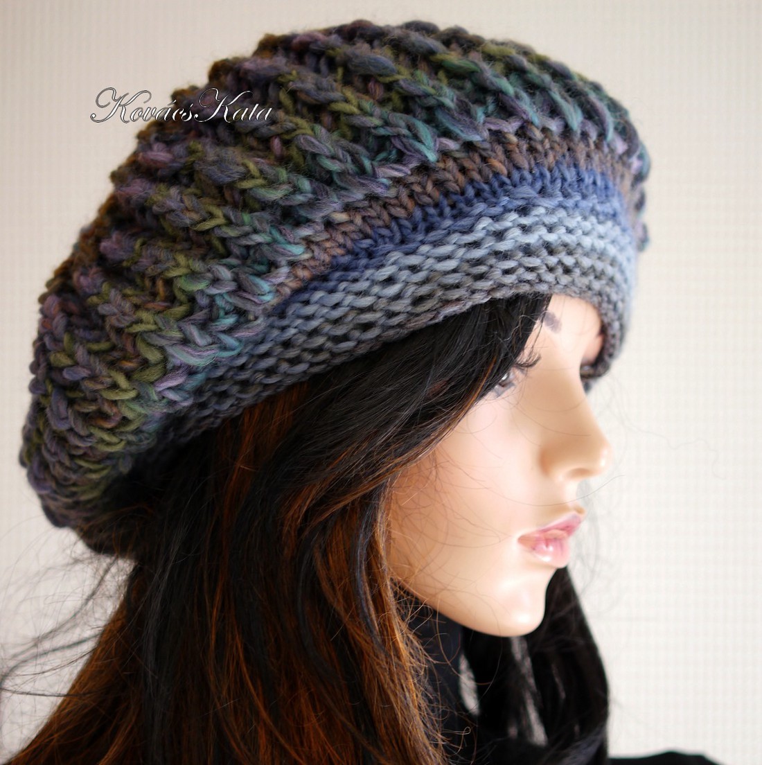 BORBÁLA / gaia - șapcă, beretă exclusiv tricotată manual din lână groasă - îmbrăcăminte și modă - eșarfe, pălării, fularuri - căciulă - Artynos.ro