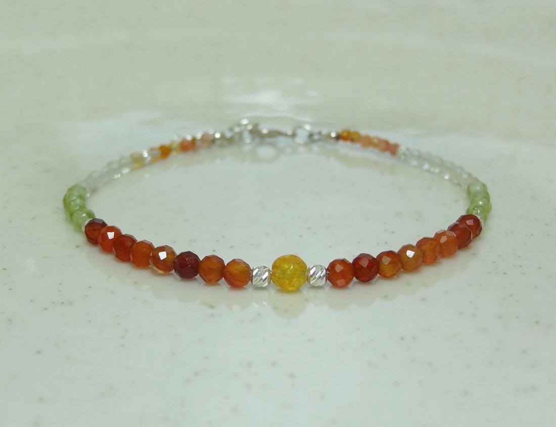 Bratara citrin natural, carneol si peridot - bijuterii - brățări - brățară cu mărgele - Artynos.ro Bratara citrin natural, carneol si peridot - bijuterii - brățări - brățară cu mărgele - Artynos.ro