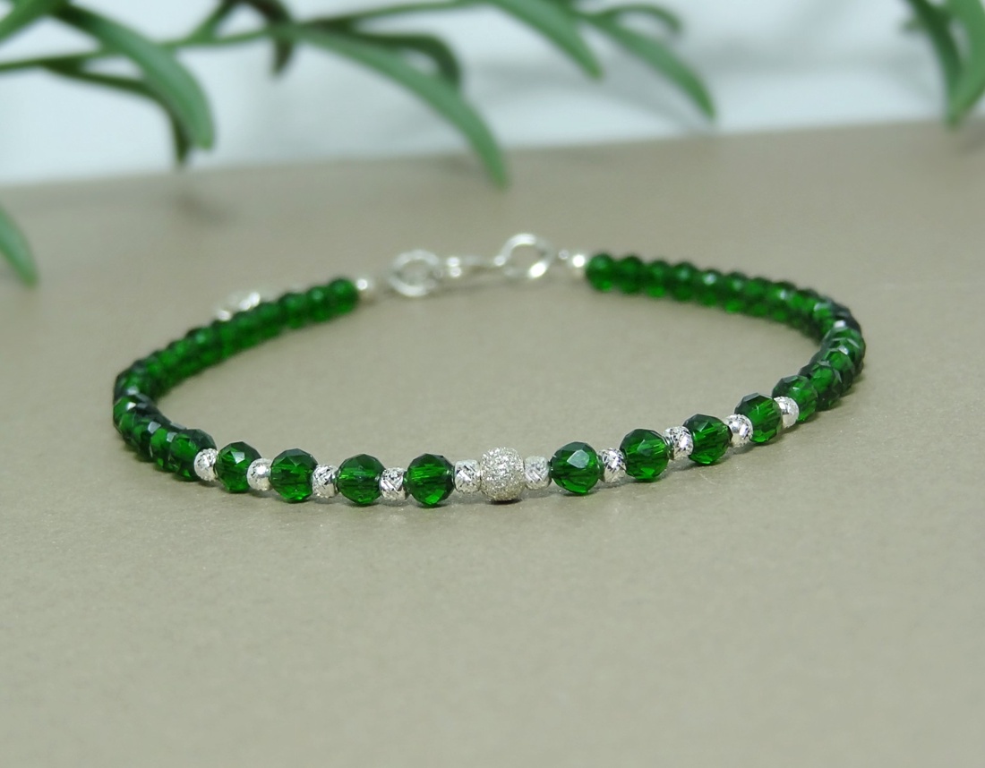 Bratara din cubic zirconia verde -  - Artynos.ro