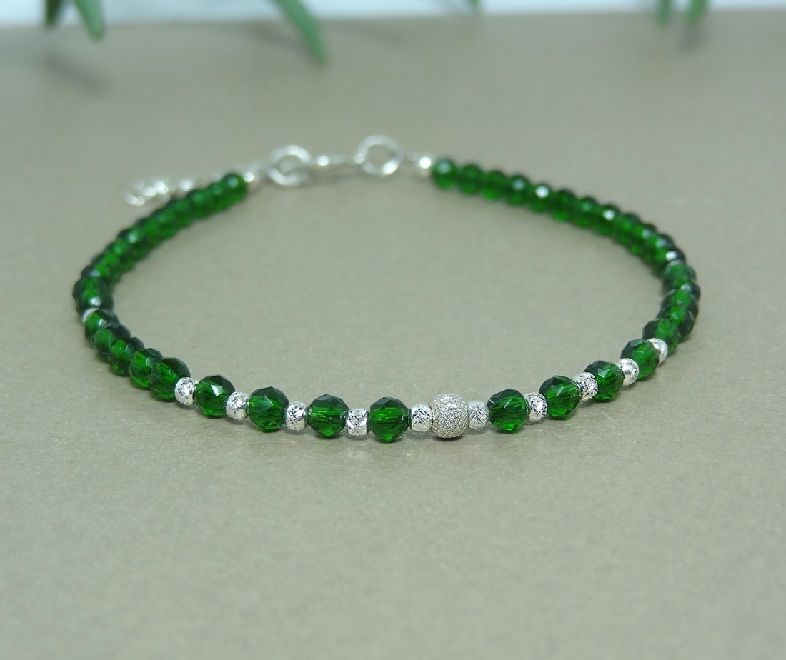 Bratara din cubic zirconia verde -  - Artynos.ro