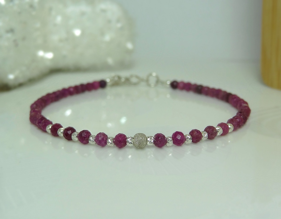 Bratara rubin brut - Crimson Éclat - bijuterii - brățări - brățări din pietre semiprețioase - Artynos.ro