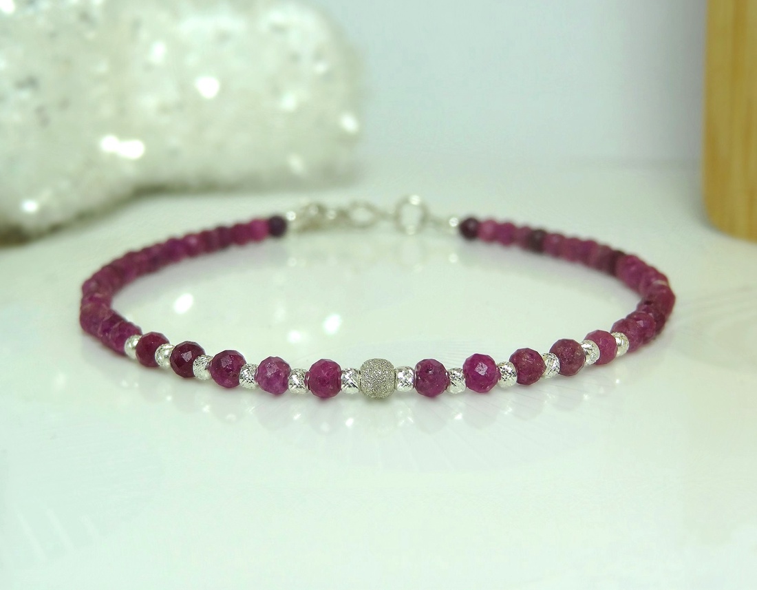 Bratara rubin brut - Crimson Éclat - bijuterii - brățări - brățări din pietre semiprețioase - Artynos.ro