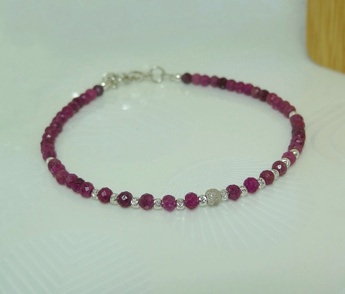 Bratara rubin brut - Crimson Éclat - bijuterii - brățări - brățări din pietre semiprețioase - Artynos.ro