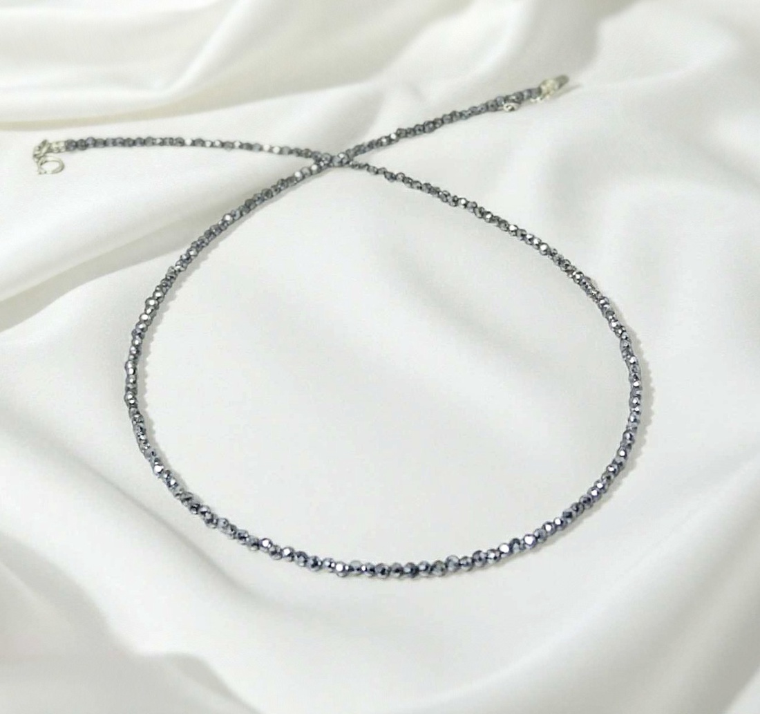 Colier din terahertz fatetat - bijuterii - coliere - coliere din pietre semiprețioase - Artynos.ro