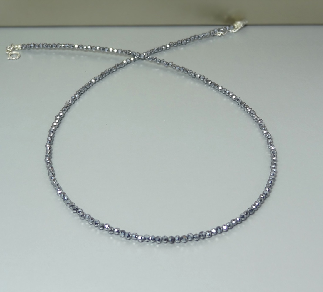 Colier din terahertz fatetat - bijuterii - coliere - coliere din pietre semiprețioase - Artynos.ro