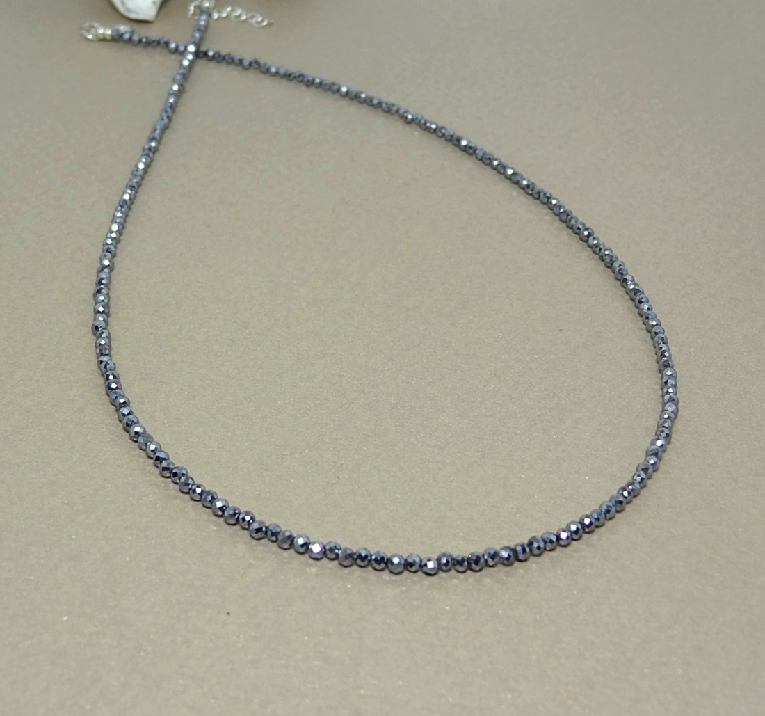 Colier din terahertz fatetat - bijuterii - coliere - coliere din pietre semiprețioase - Artynos.ro