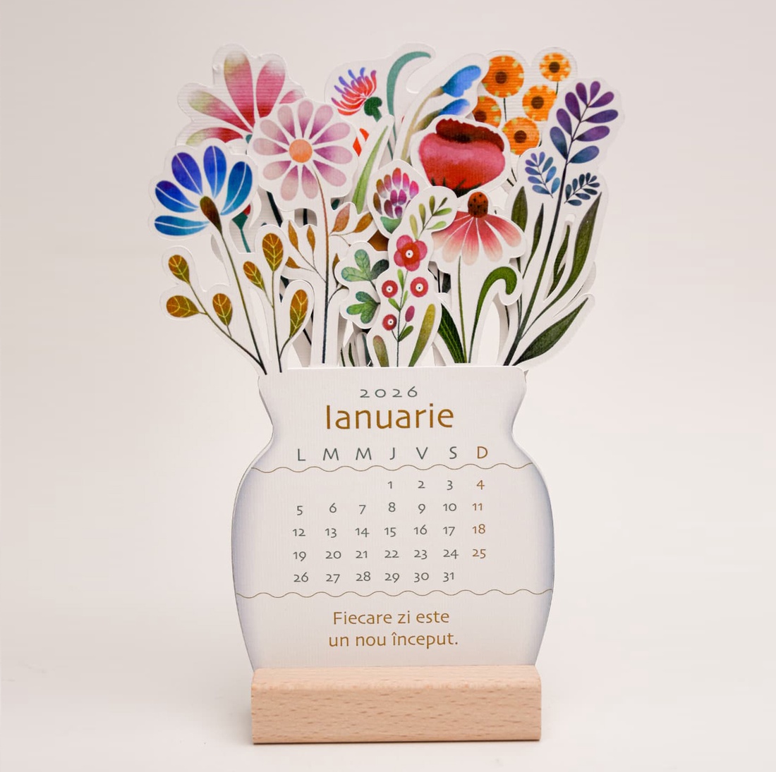 Calendar de birou cu buchet de flori - casă & stil de viață - papetărie de hârtie - calendar și planificator - Artynos.ro