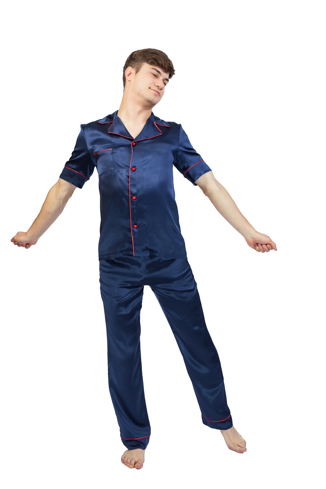 Pijamale lungi bărbați din matase naturala 100 %, de dud 19 momme  - îmbrăcăminte și modă - haine bărbați - cămașă bărbați - Artynos.ro