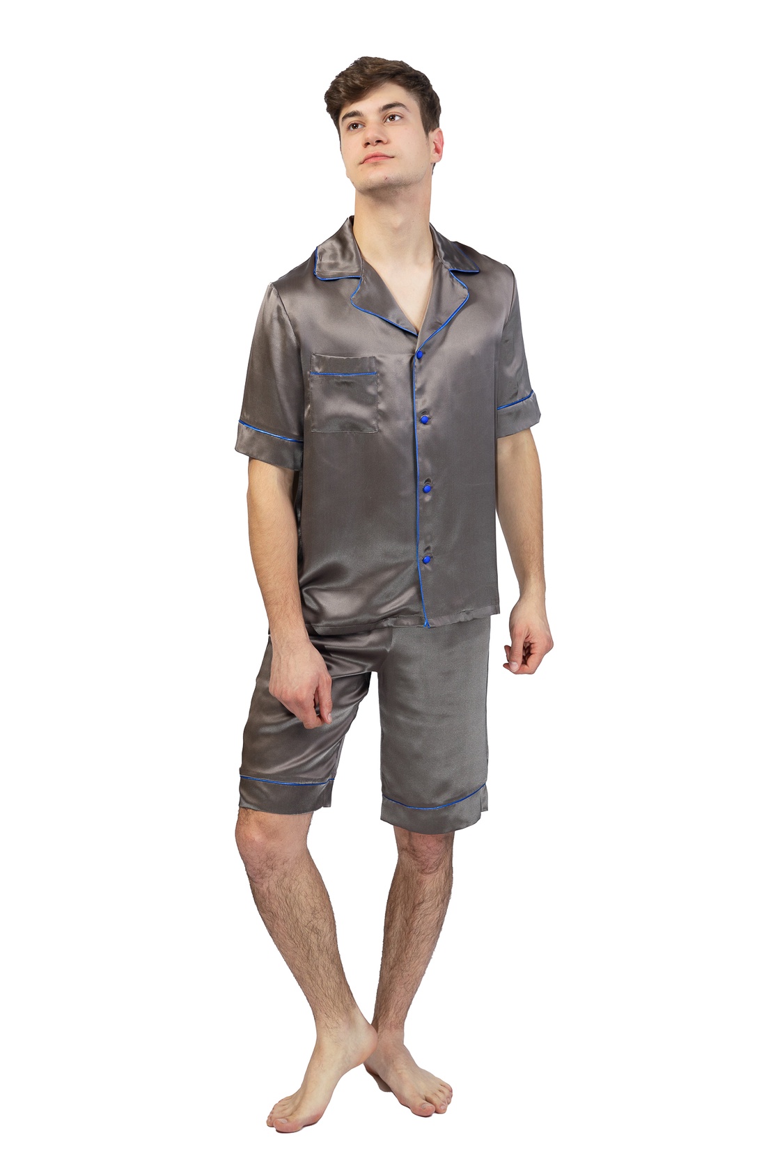 Pijamale lungi bărbați din matase naturala 100 %, de dud 19 momme  - îmbrăcăminte și modă - haine bărbați - cămașă bărbați - Artynos.ro