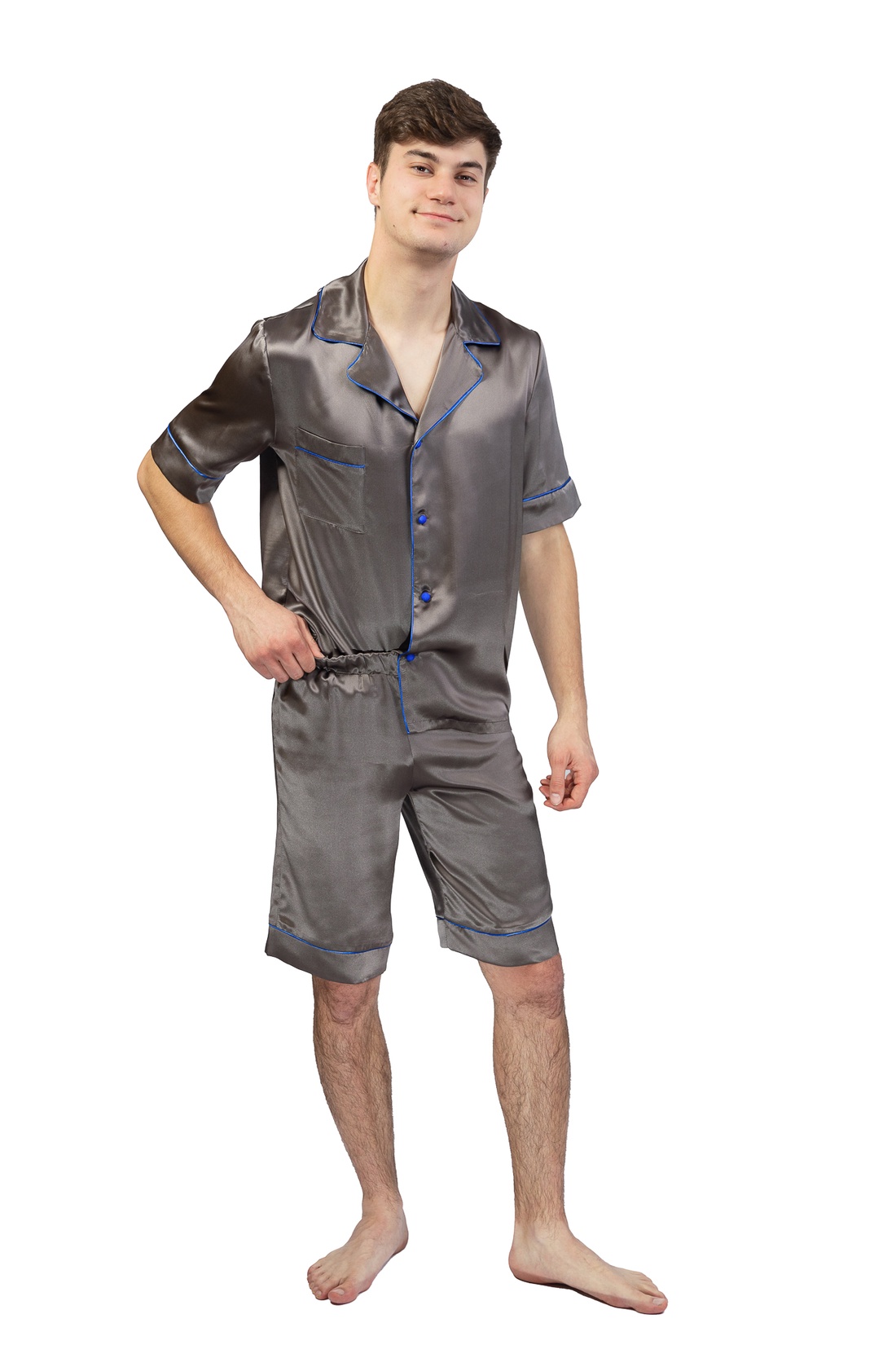 Pijamale lungi bărbați din matase naturala 100 %, de dud 19 momme  - îmbrăcăminte și modă - haine bărbați - cămașă bărbați - Artynos.ro