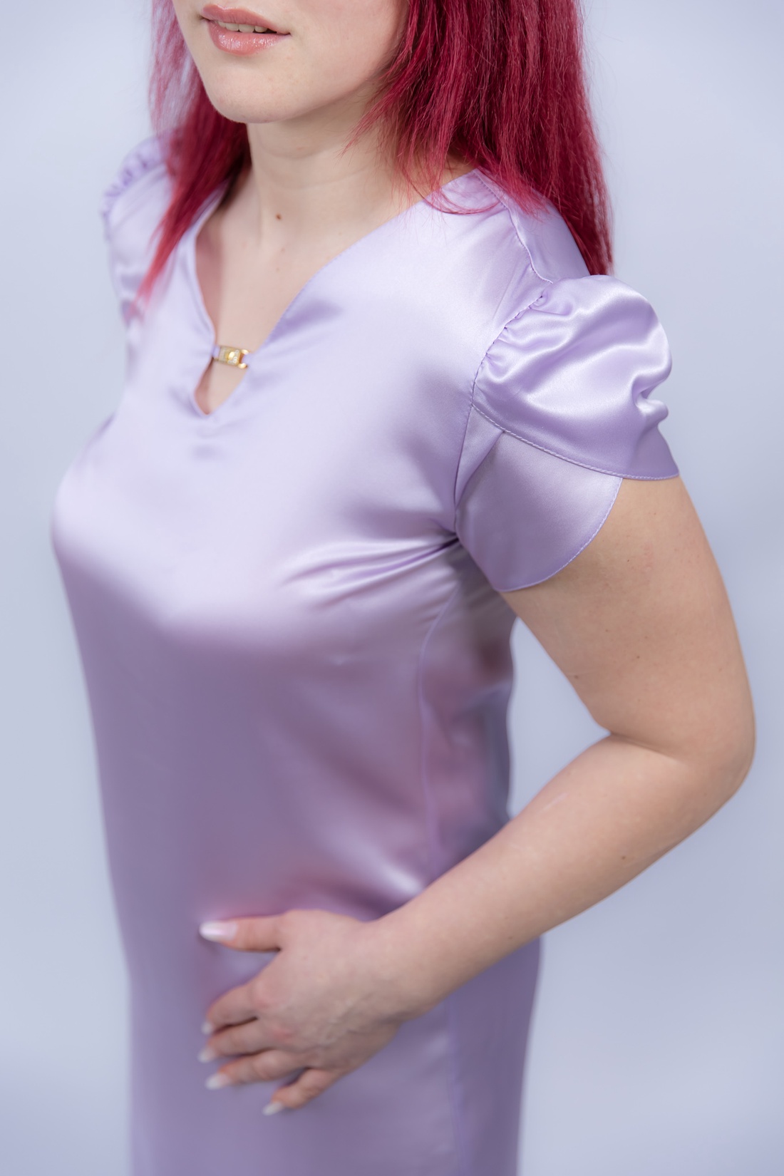 Cămașă de noapte matase naturala 100%, de dud 19 momme 6 A calitate - îmbrăcăminte și modă - haine damă - rochie, dintr-o bucată - Artynos.ro