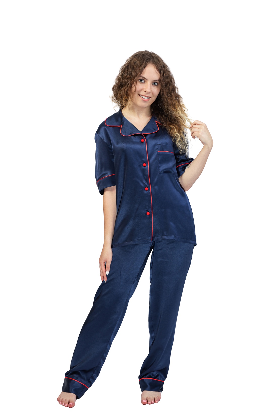 Pijamale lungi femei din matase naturala 100 %, de dud 19 momme 6 A calitate  - îmbrăcăminte și modă - haine damă - pantaloni damă - Artynos.ro