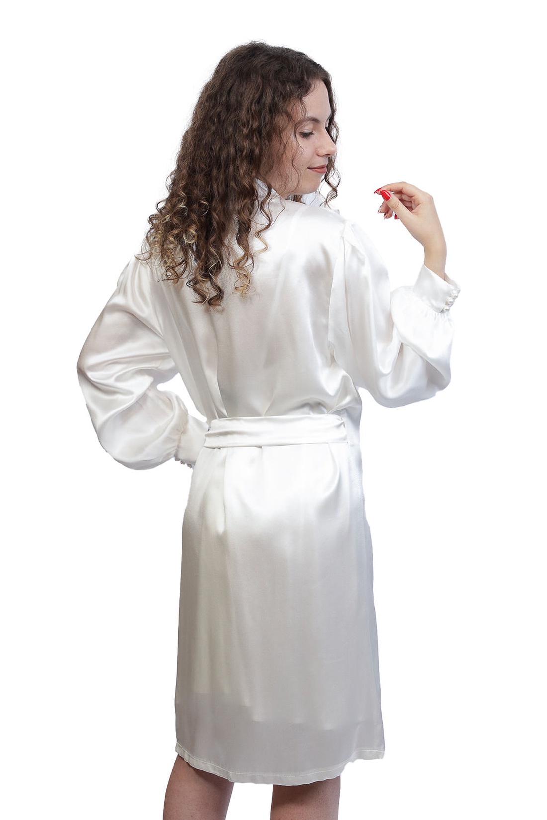 Halat damă  din matase naturala 100 %, de dud 19 momme  - îmbrăcăminte și modă - haine damă - rochie, dintr-o bucată - Artynos.ro