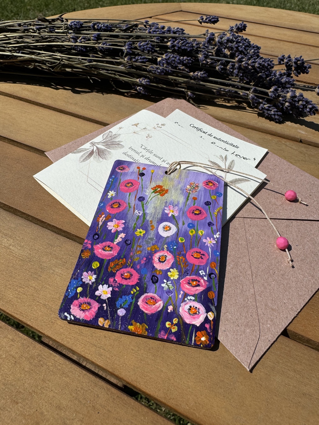 Semn de carte - flori - cărți și creații cu tematică muzicală, cadouri - semn de carte - Artynos.ro
