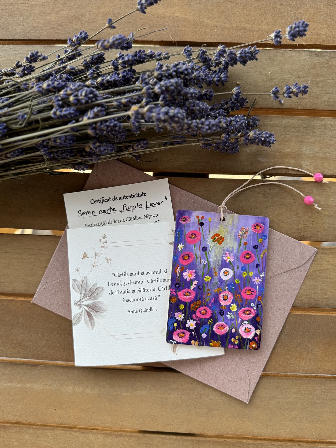 Semn de carte - flori - cărți și creații cu tematică muzicală, cadouri - semn de carte - Artynos.ro