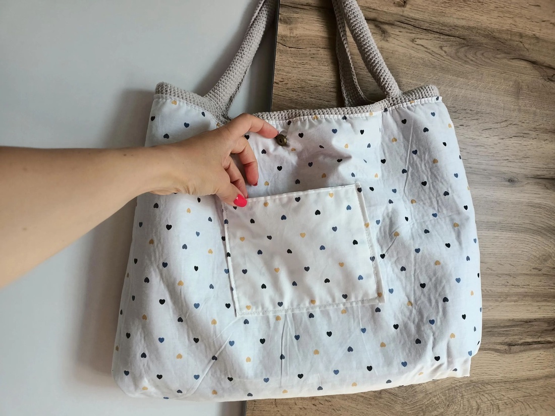 Geantă croșetată manual Granny Square, multicoloră, shopper mare, unicat - genți și portofele - genți de mână și umăr - genți de umăr - Artynos.ro