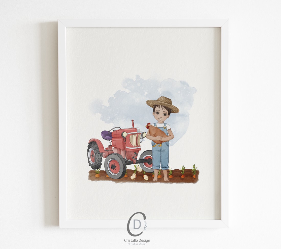 Viața la fermă, decorațiuni de perete, set poster cu monogramă, 3 bucăți -  - Artynos.ro