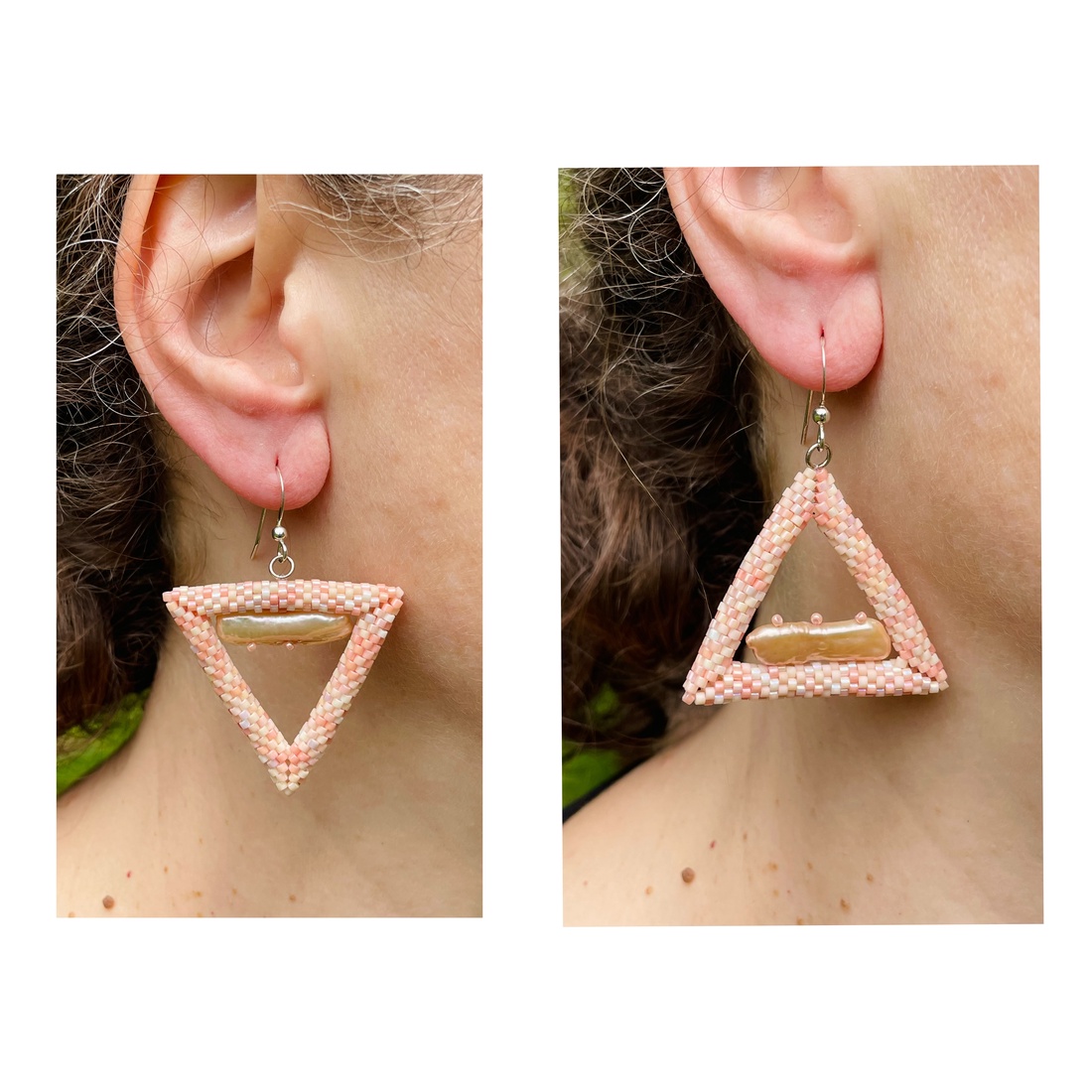 Cercei 'Sunrise triangle', cu perle de cultură - bijuterii - cercei - cercei și ornamente pentru urechi - Artynos.ro Cercei 'Sunrise triangle', cu perle de cultură - bijuterii - cercei - cercei și ornamente pentru urechi - Artynos.ro