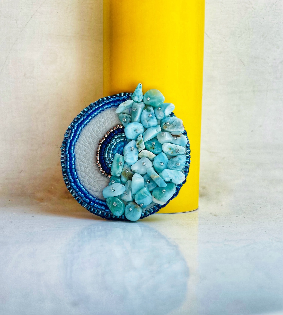 Broă Mediterranean blue' cu larimar - bijuterii - broșă, insigne - insigne - Artynos.ro Broă Mediterranean blue' cu larimar - bijuterii - broșă, insigne - insigne - Artynos.ro
