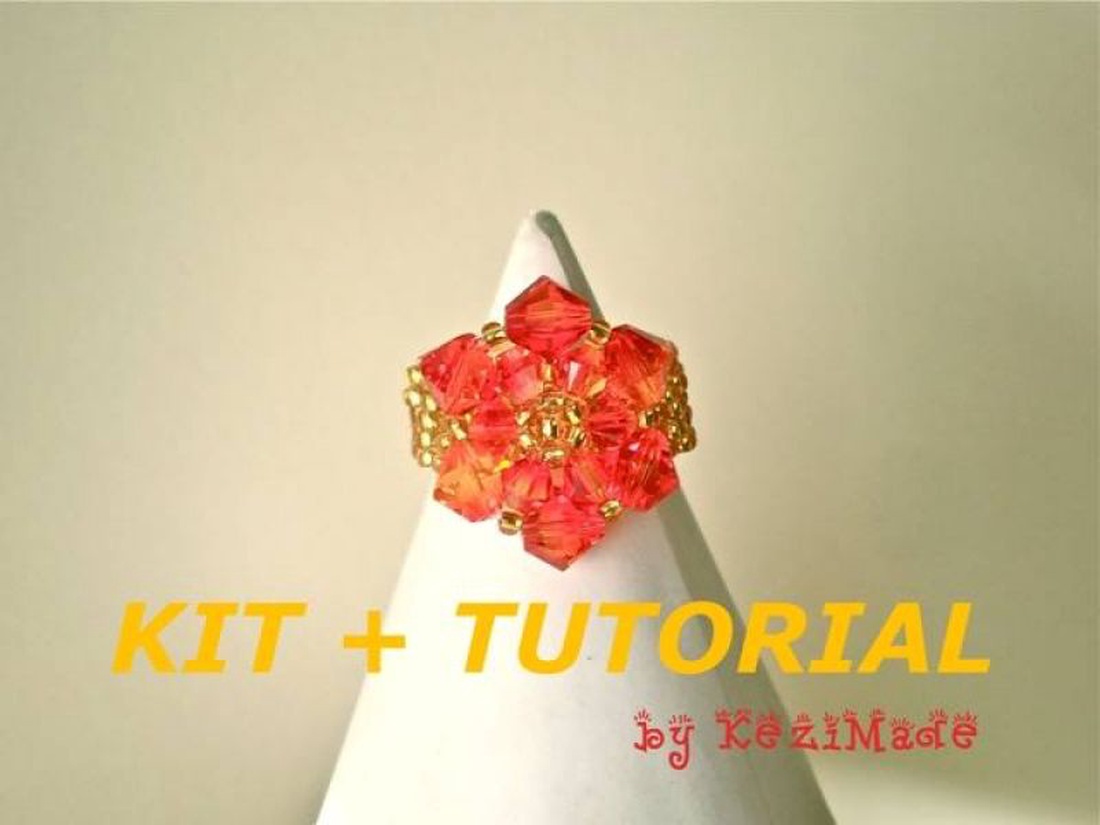 TUTORIAL - Inel cu cristale biconice - diy - pregătește-ți singur - modele cu mărgele - Artynos.ro