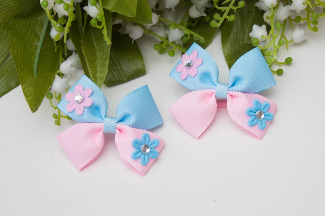 Masnis scrunchie - Albastru/roz deschis - - Artynos.ro Masnis scrunchie - Albastru/roz deschis - - Artynos.ro