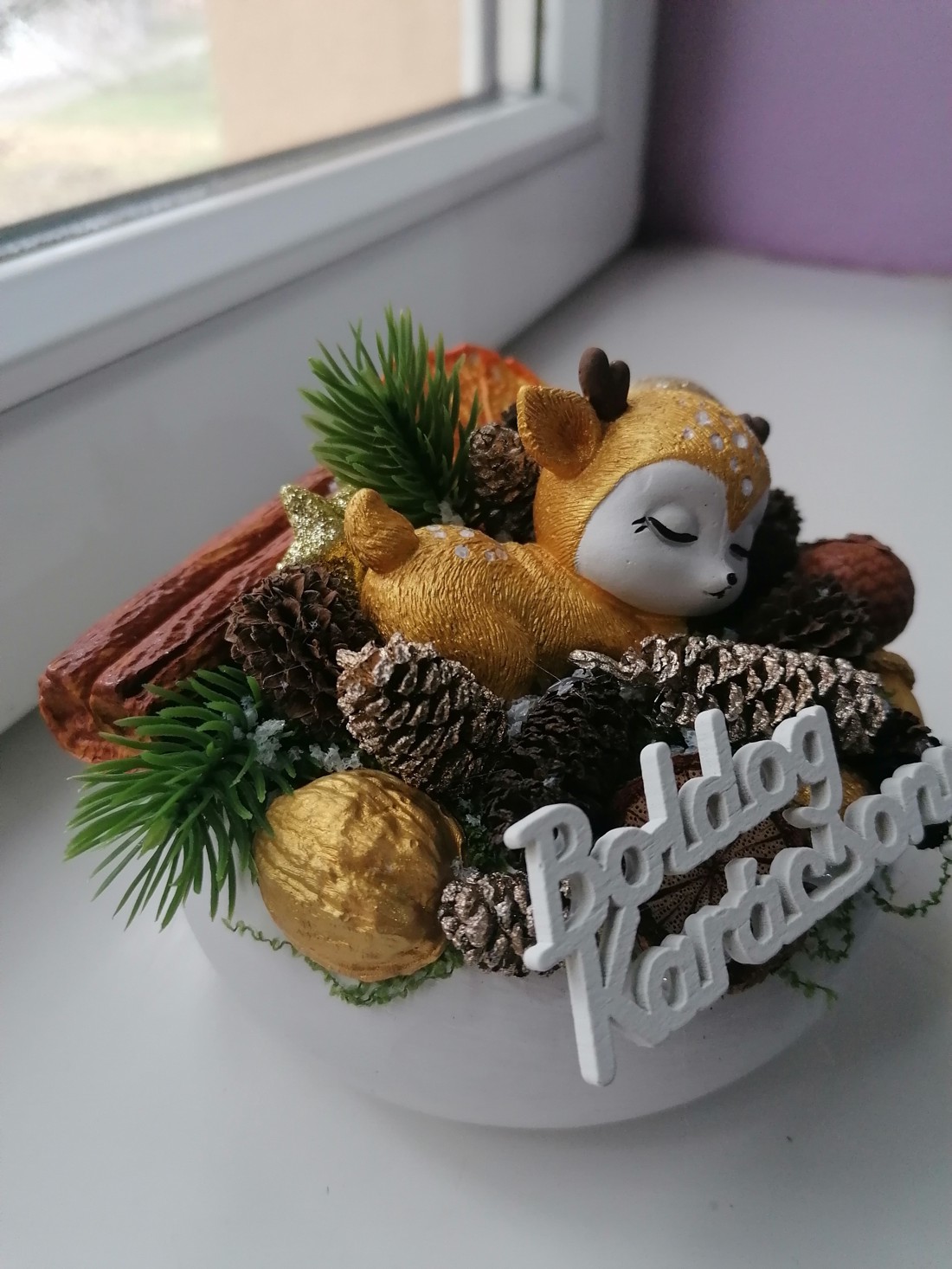 Decor de masă de Crăciun cu cerb - crăciun - decorațiuni de crăciun de casă - decor pentru masă de crăciun - Artynos.ro