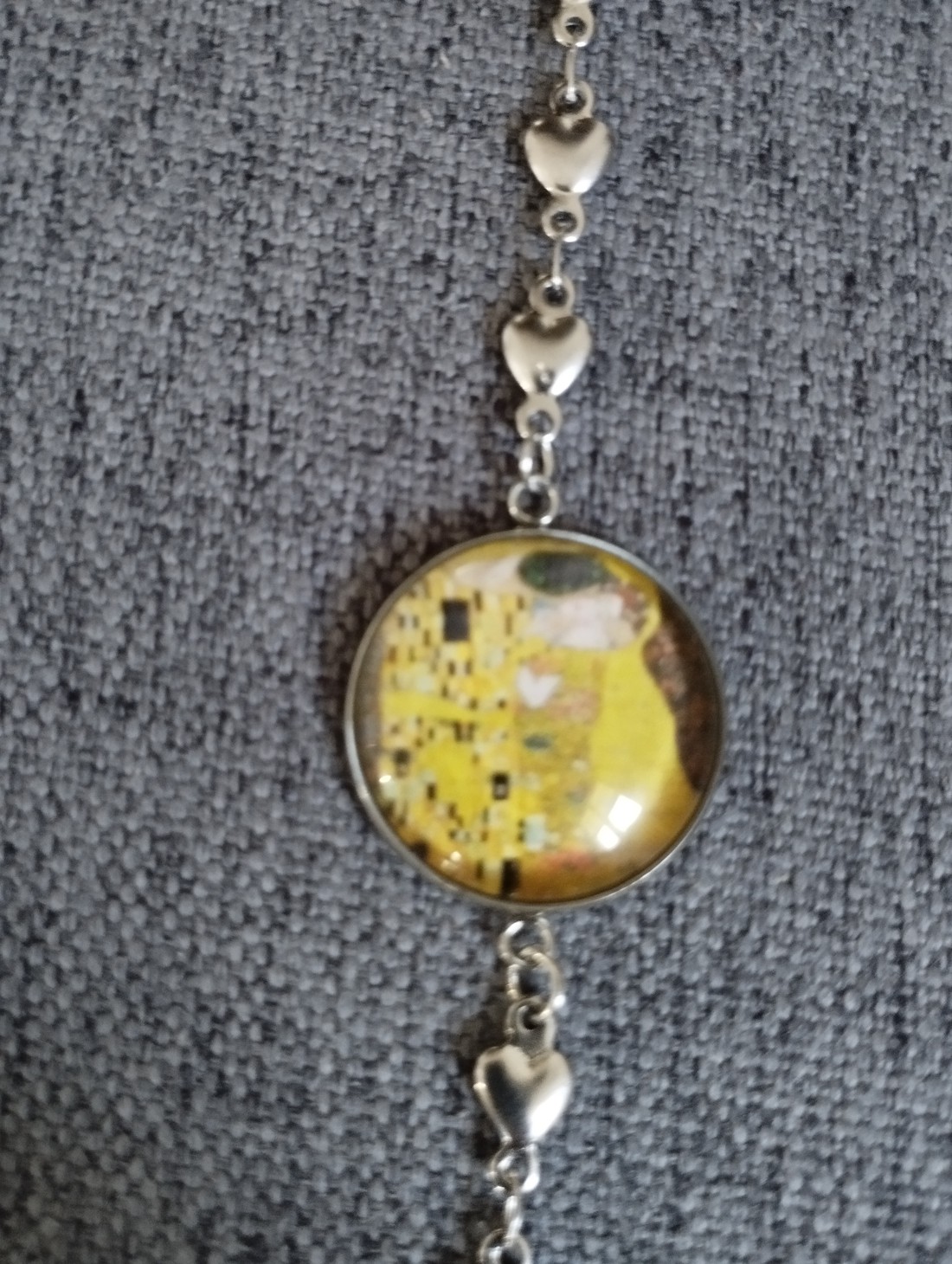Lentile de sticlă inspirate de Klimt, brățară din oțel medical - - Artynos.ro Lentile de sticlă inspirate de Klimt, brățară din oțel medical - - Artynos.ro