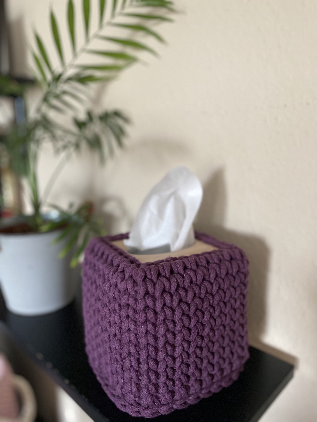Suport pentru șervețele, cub - violet -  - Artynos.ro