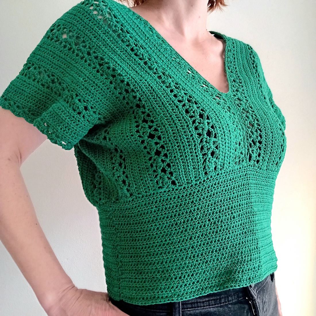 Green Lace Top - îmbrăcăminte și modă - haine damă - tricou și top de damă - Artynos.ro