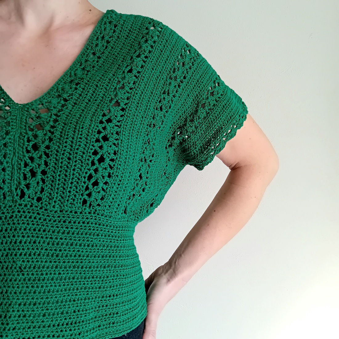 Green Lace Top - îmbrăcăminte și modă - haine damă - tricou și top de damă - Artynos.ro