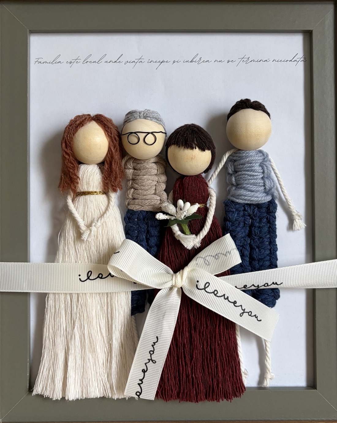 Rama cadou 4 figurine  - casă & stil de viață - decorațiuni de casă - decorațiuni de pereți - decor de pereți, macrame - Artynos.ro